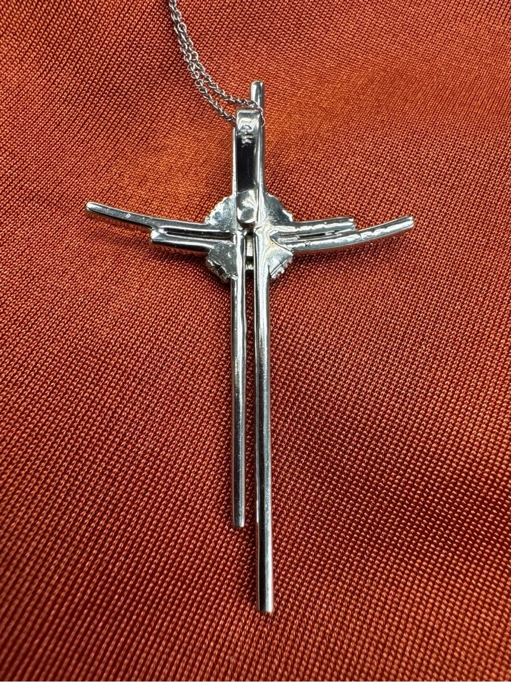 Diamond Cross 14k White gold Pendant Necklace